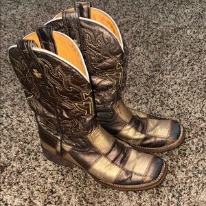 Tin Haul Leather Cowboy Boots